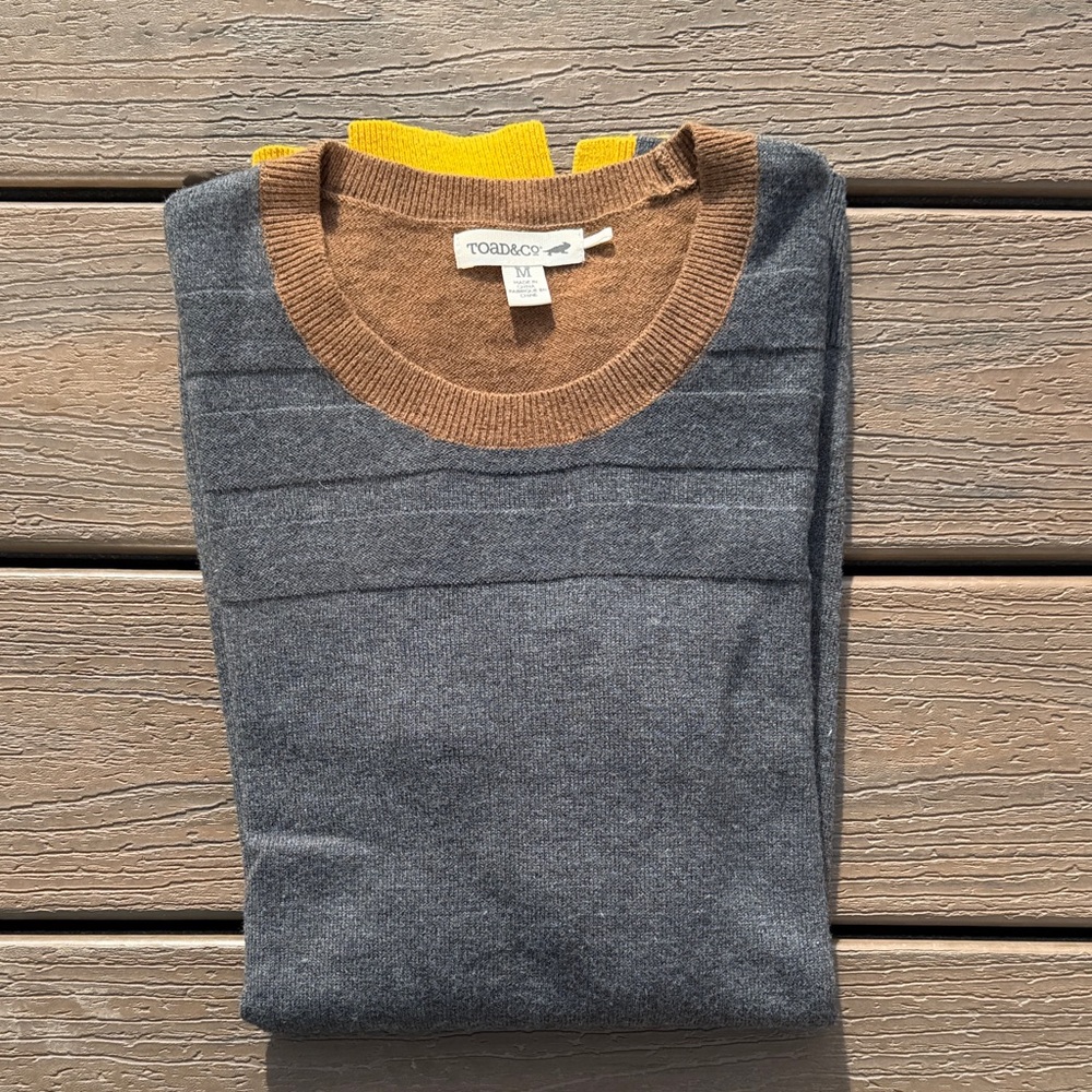 Toad&Co Women's Crewneck Sweater - Gray and Brown